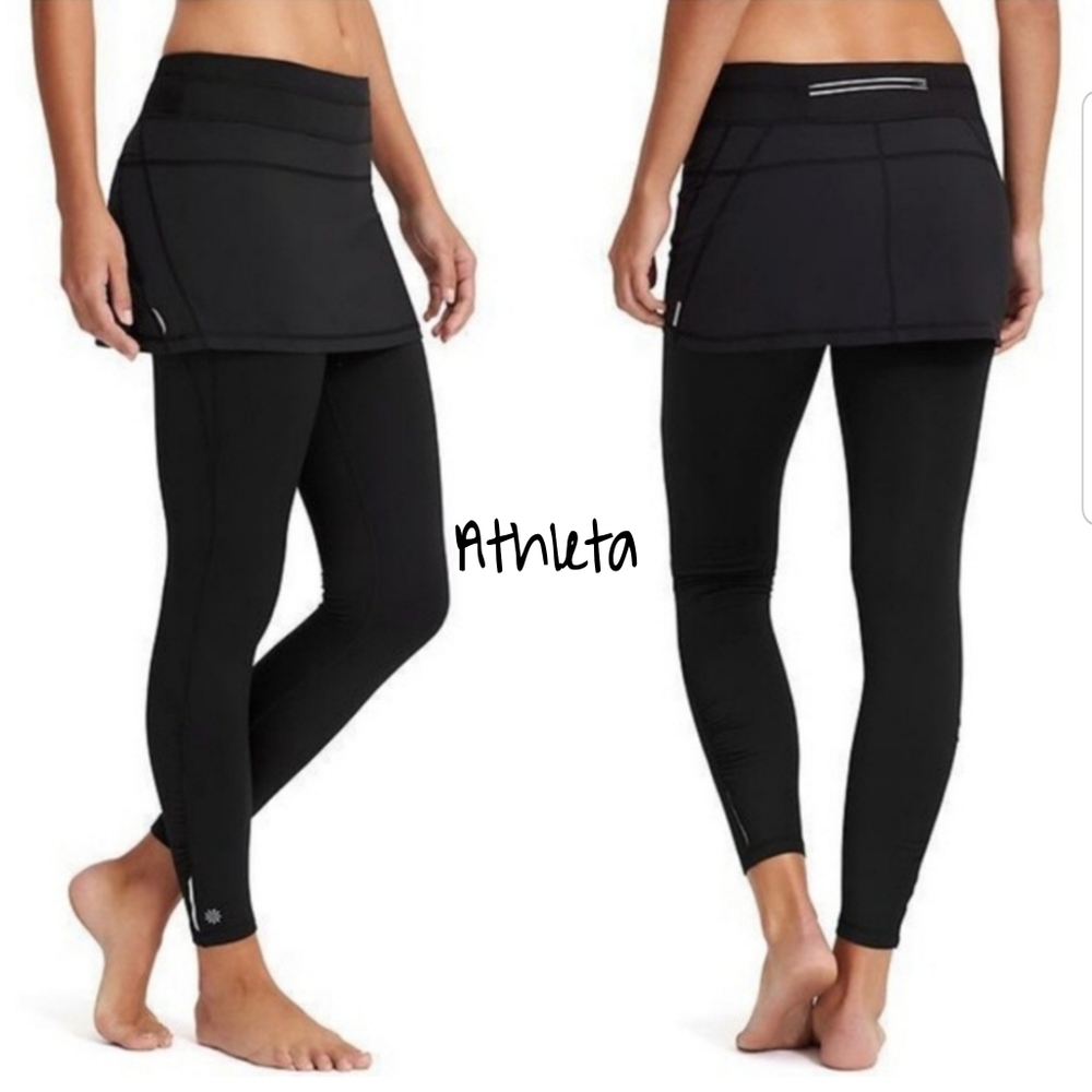 Athleta 2 in 1 Skirt Leggings Black